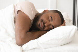 Serene,Calm,Handsome,Young,Black,Man,Sleeping,Well,Alone,On